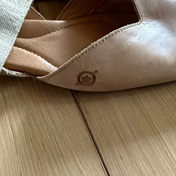 Born Coco Flats Brown Beige Leather Slingback Flats Shoes Womens Size 9 - Picture 4 of 10